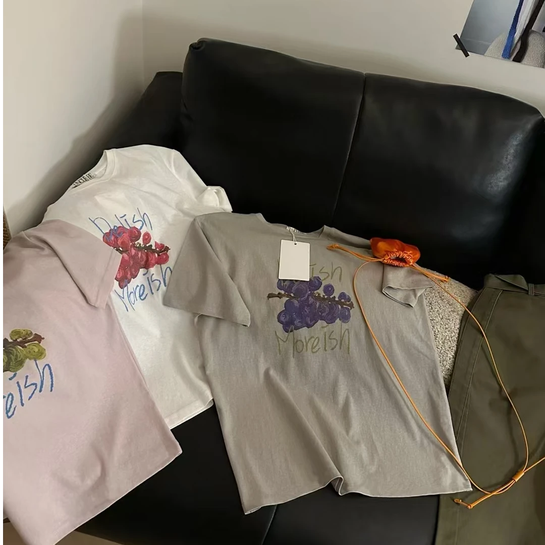 「雅阁布·夏日葡萄韩系短袖T恤642#」