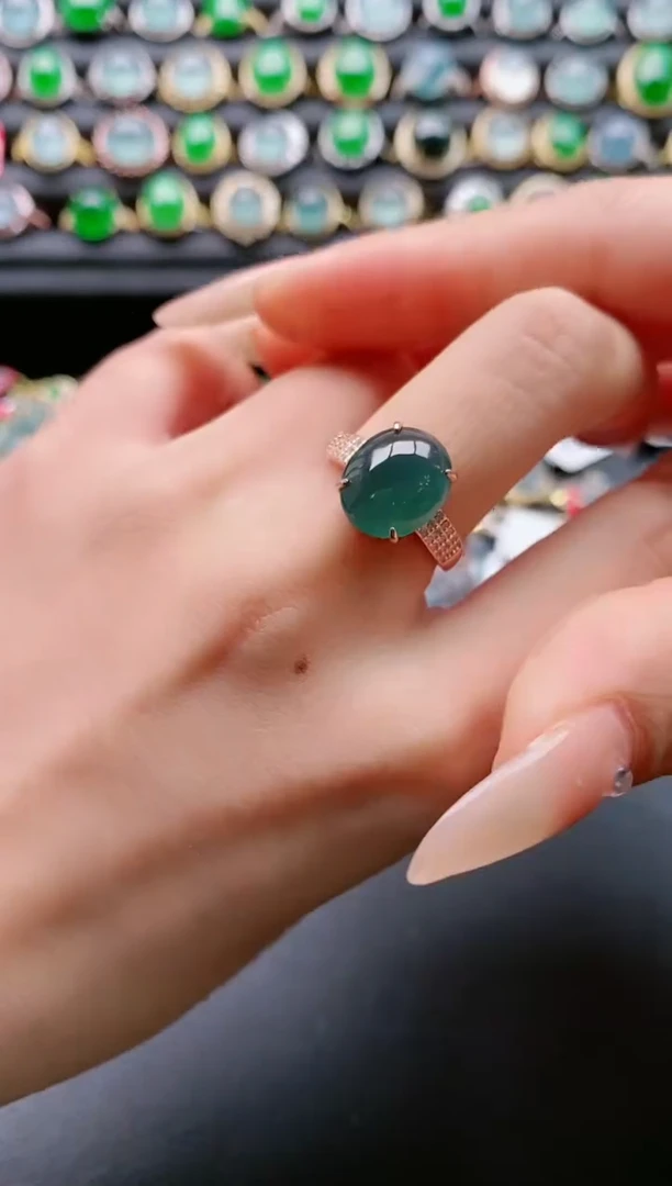【闪购商品】翡翠戒指银S925镶嵌111111