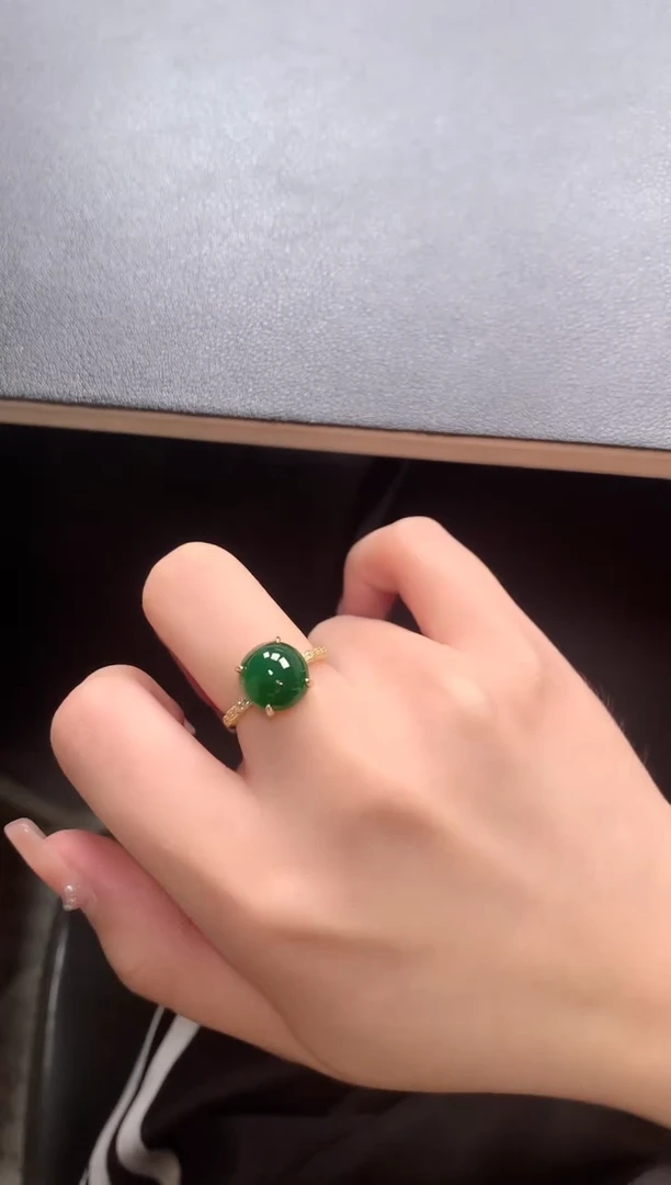 【闪购商品】翡翠戒指银S925镶嵌5615