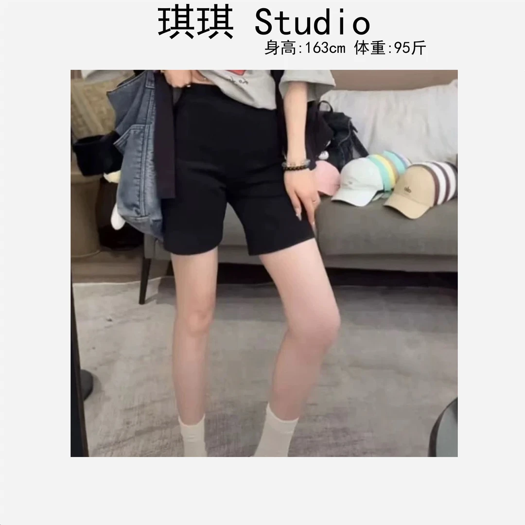 《琪琪家》夏季新款纯色基础简约舒适显瘦减龄休闲百搭短裤2110-G