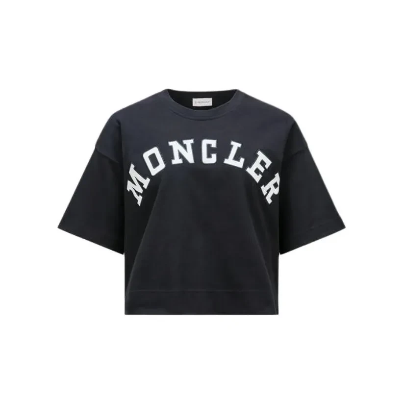 Moncler盟可睐 SS24龙年系列 字母标识圆领短袖 T恤 女款 午夜蓝