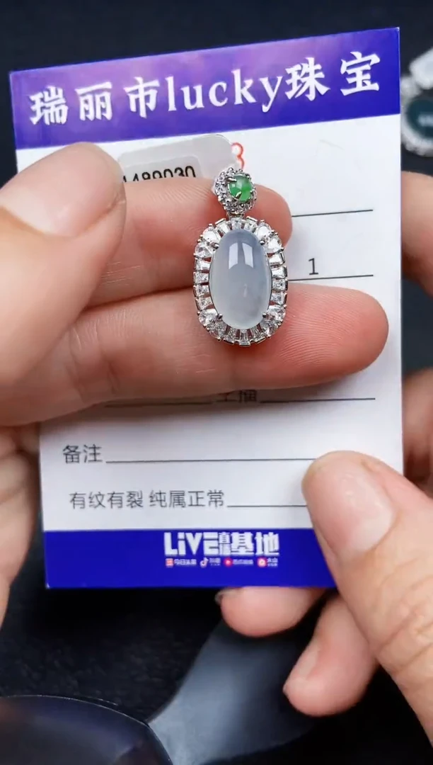 翡翠银S925镶嵌颈饰2188