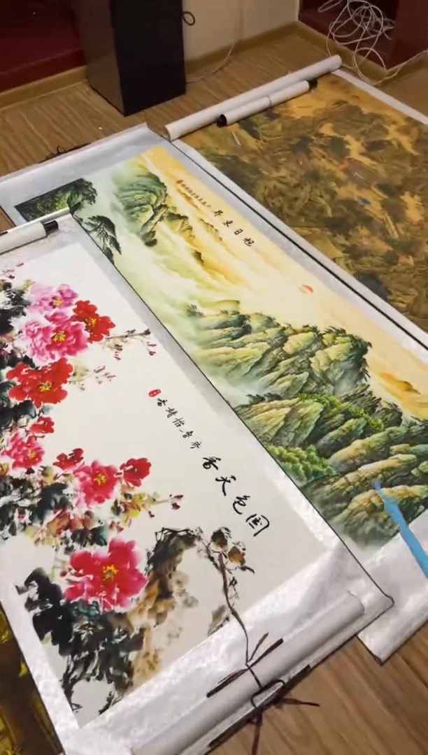 竖款二副 清仓处理 名家字画 客厅玄关山水花鸟