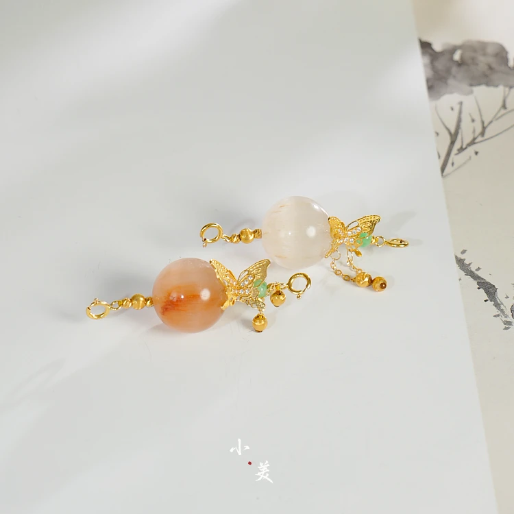 18K金兔毛蝴蝶流苏吊坠（多样性发一）G80854