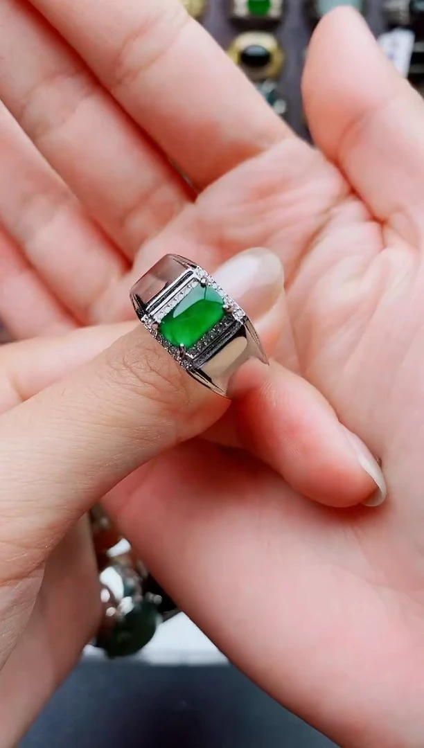 未镶嵌戒指翡翠天然翡翠男戒