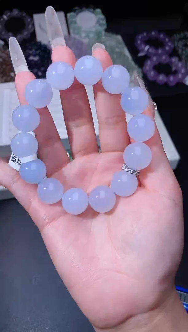 玛瑙/玉髓合金手链327.15蓝玉髓手串 多样性发其一