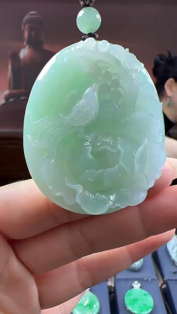 未镶嵌挂件翡翠花牌