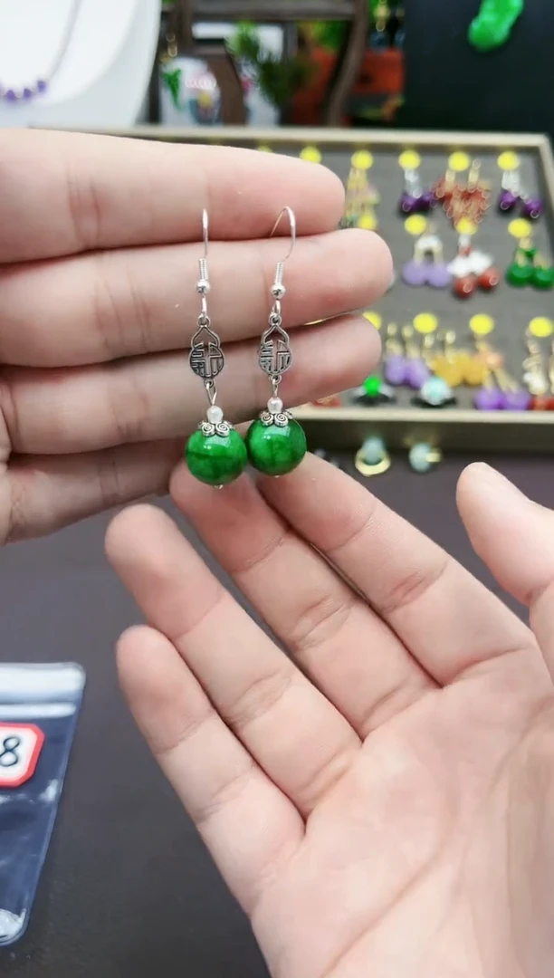 【闪购商品】玛瑙/玉髓耳钉银S925镶嵌308000
