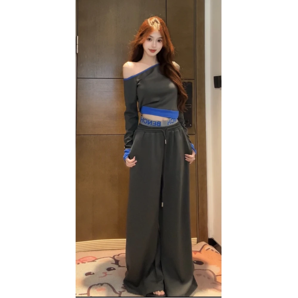 【XIAOBAWANG】质感敲好INS风时尚套装高腰宽松辣妹风W