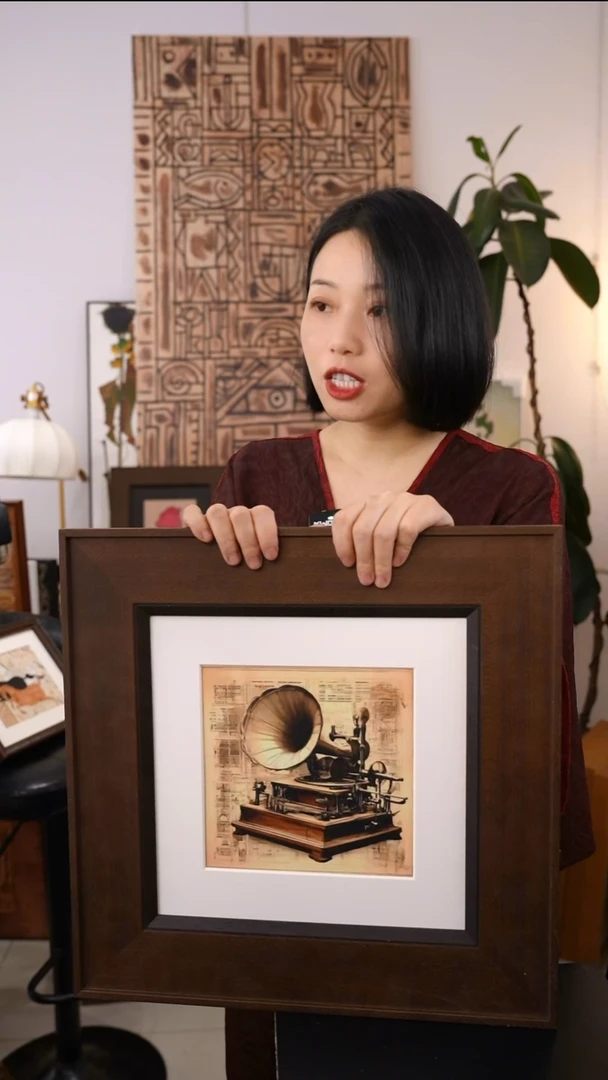 复古收音机小众挂画