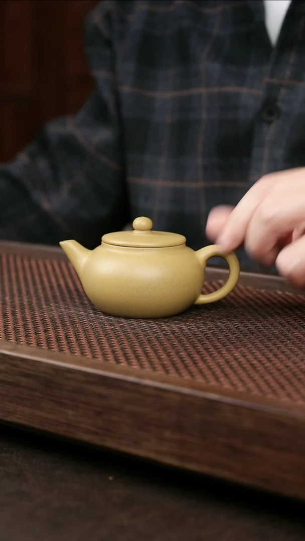 茶壶紫砂黄金段平盖水平