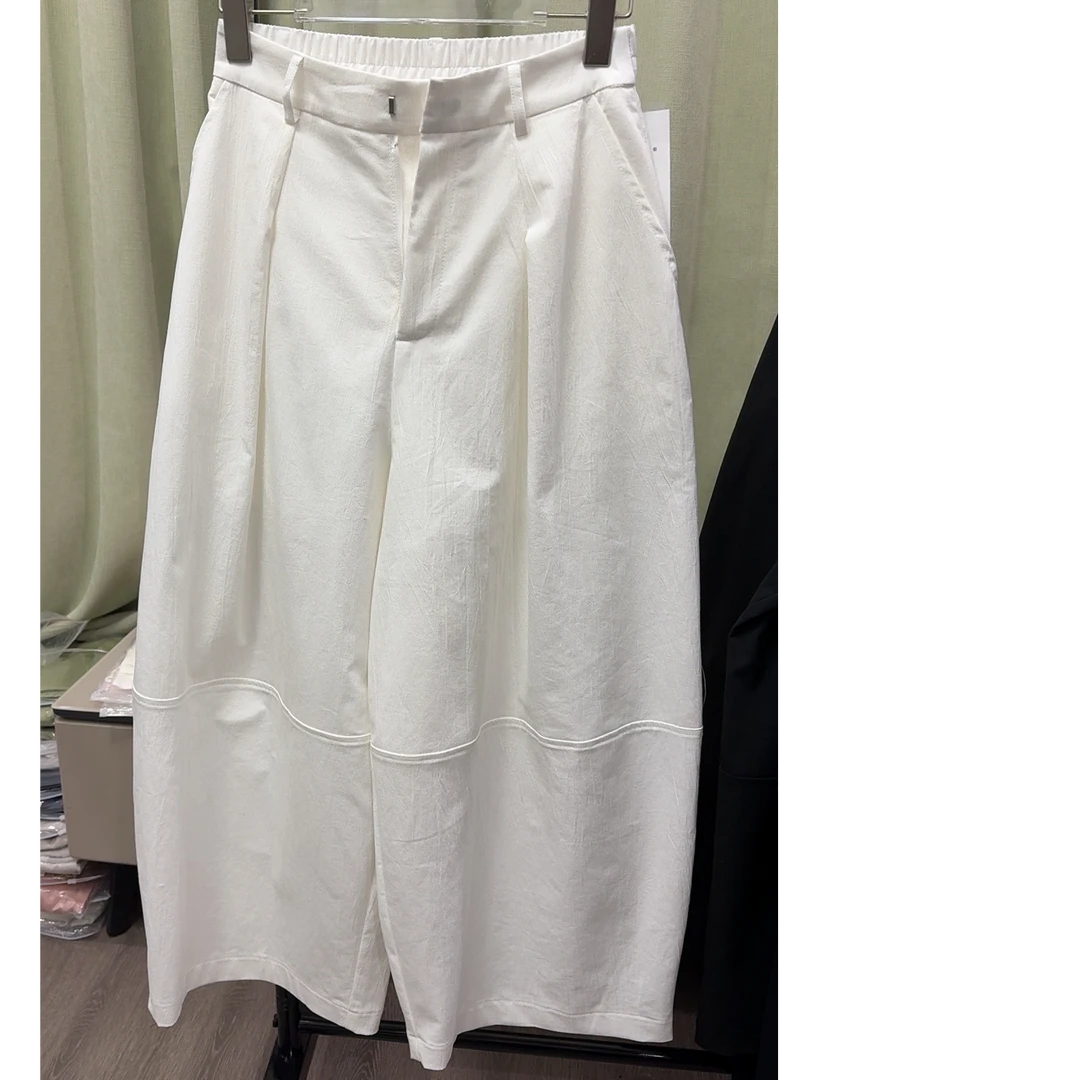 灯笼阔腿裤时尚休闲百搭女士宽松纯色潮流设计师夏季白色