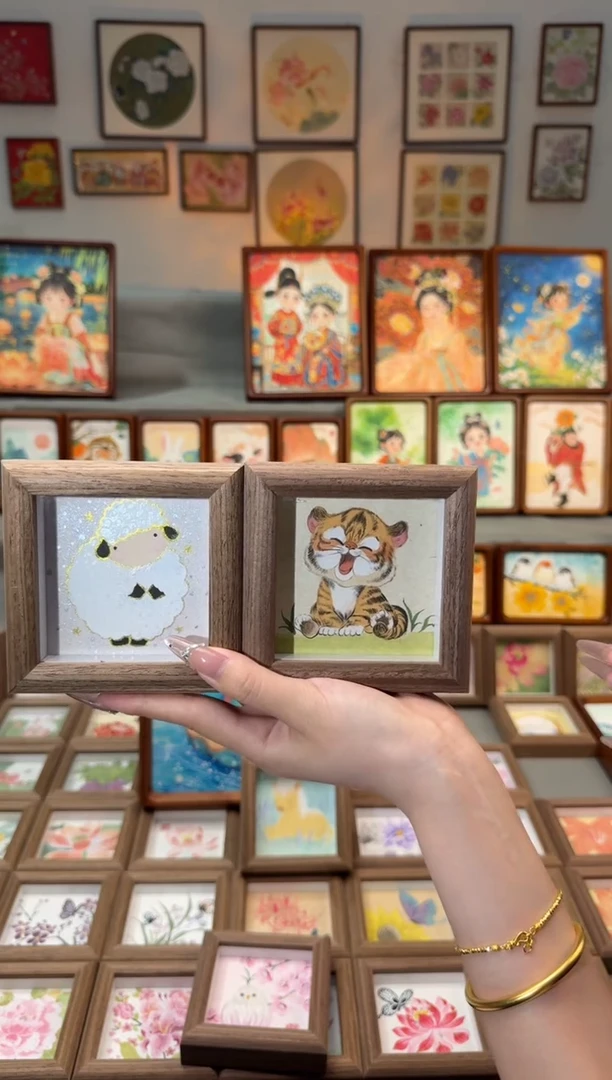 国画小羊 小老虎 一组11