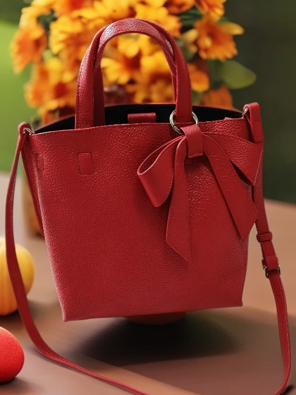 精品古着包包（默认微瑕）退单多者关小黑屋介意勿拍水桶包红色真皮