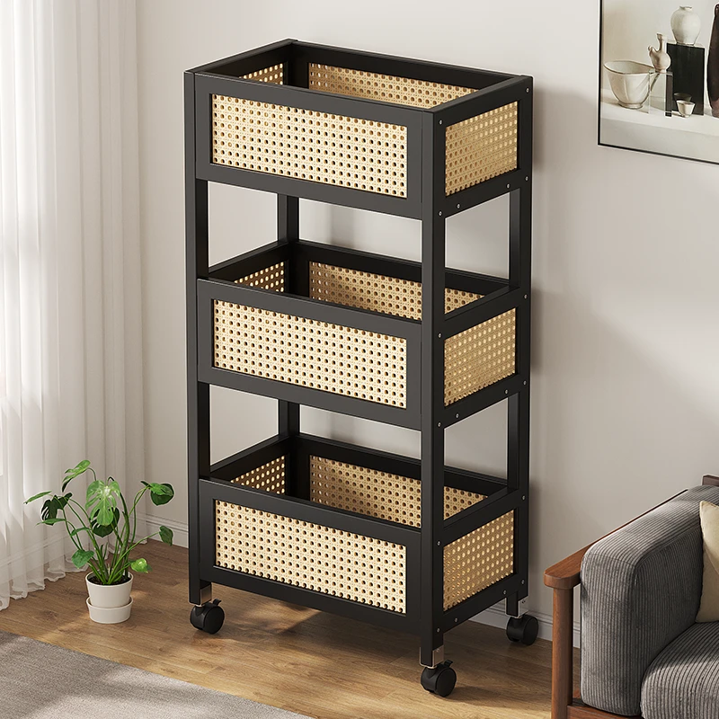 家用小推车置物架落地式多层厨房可移动多功能收纳储物零食书架子