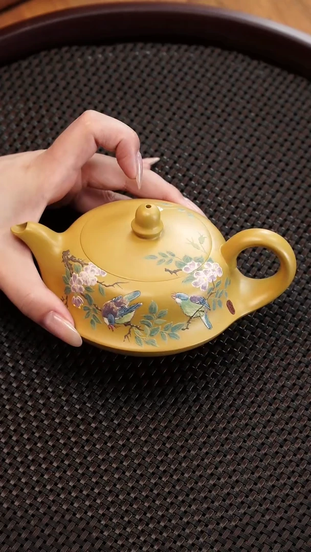 茶壶紫砂19YJB平湖秋月 黄金朱泥200cc