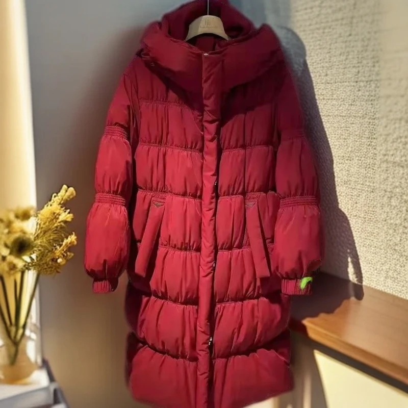 小丽 1255特卖街头风长款浪漫时尚中长款韩版白鸭羽绒服