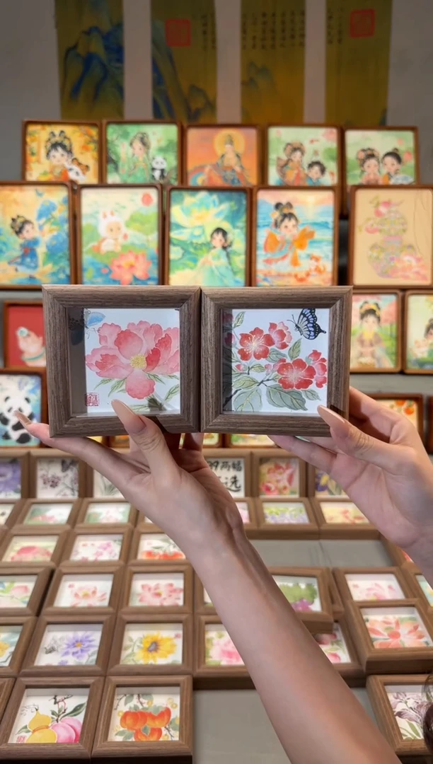 国画小芍药 海棠花蝴蝶 一组11