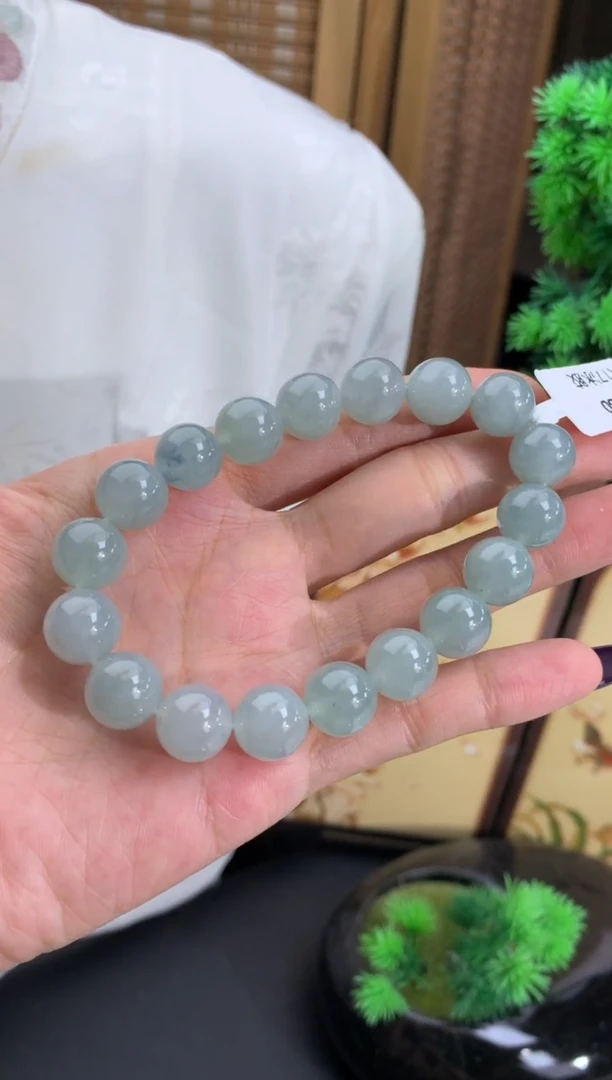 未镶嵌手串翡翠蓝晴色 卡11mm