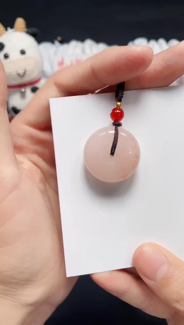 【闪购商品】石英质玉吊坠未镶嵌桃花平安扣