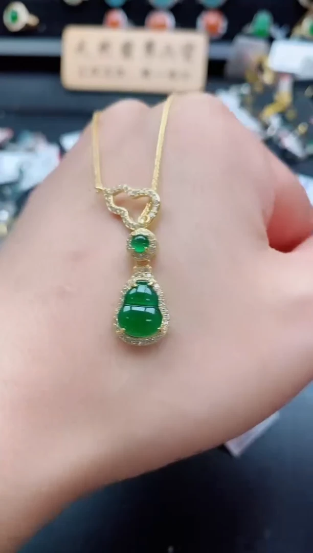 套链银S925镶嵌翡翠1