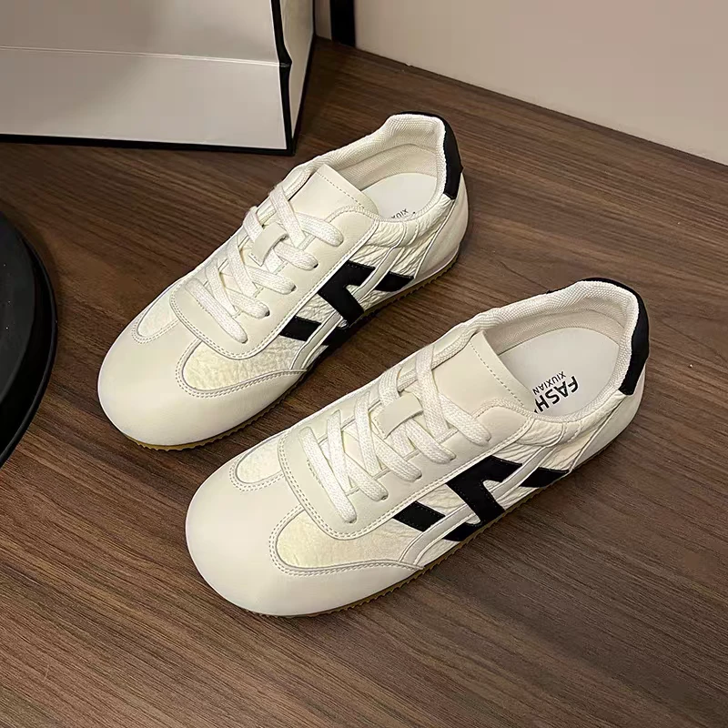 小众经典圆头德训鞋2025新款女百搭复古休闲运动阿甘小白鞋208-20