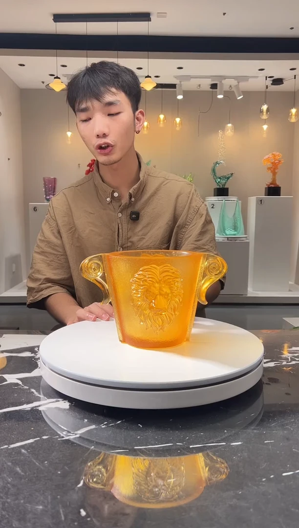 摆件巴比特美学 双面狮花器