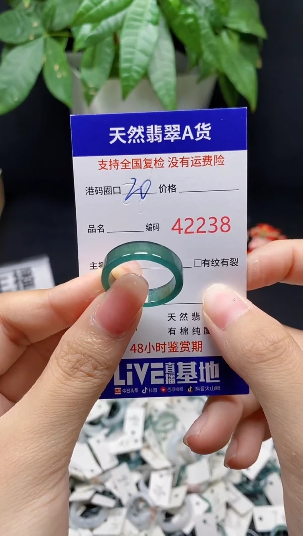 翡翠戒指未镶嵌 天然翡翠戒圈2238