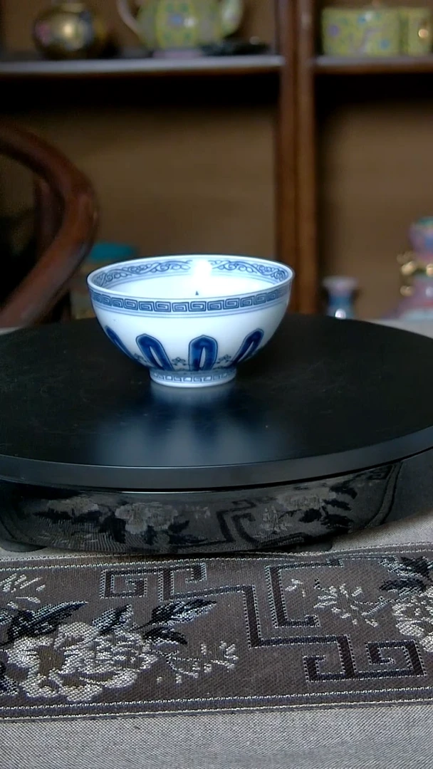 景德镇手工青花十全十美鸡心杯