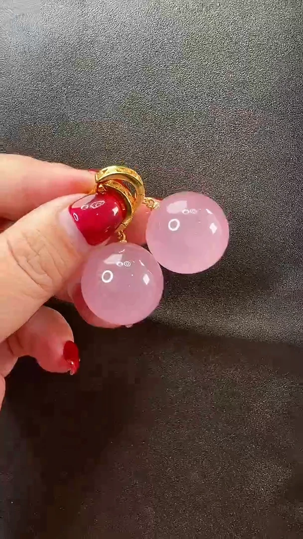 水晶耳饰银S925镶嵌耳环
