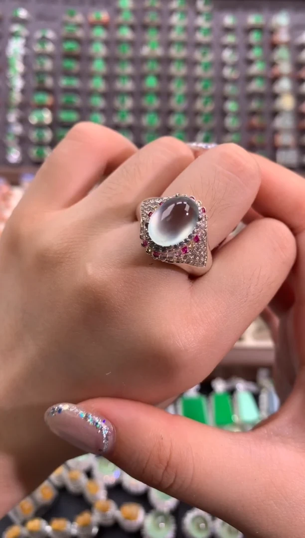 翡翠戒指未镶嵌天然缅甸A货翡翠未镶嵌 粉丝福利