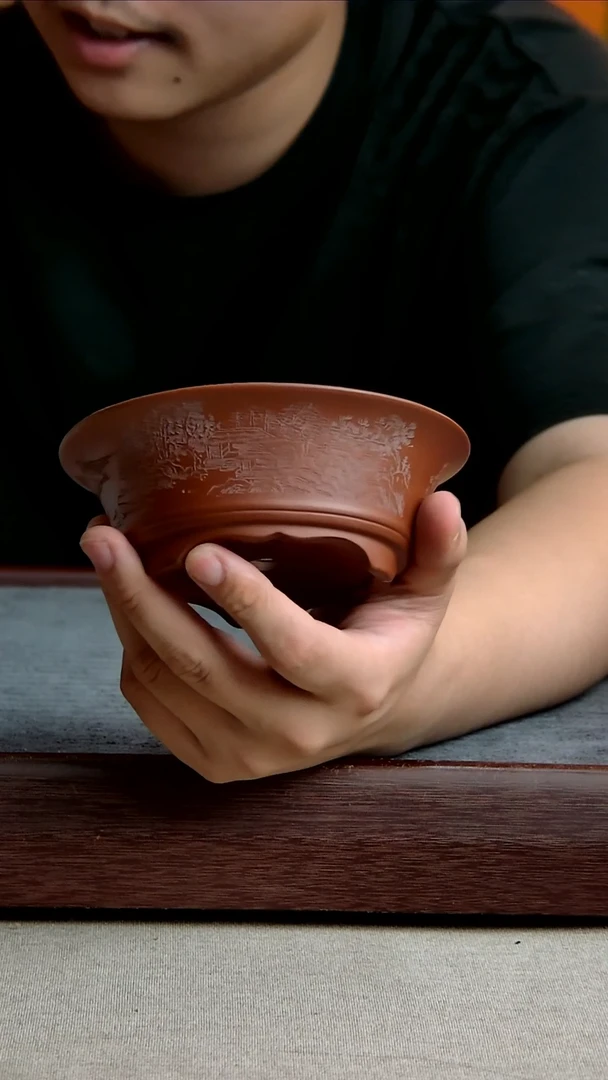 紫砂花盆12*3.5内径紫砂花盆