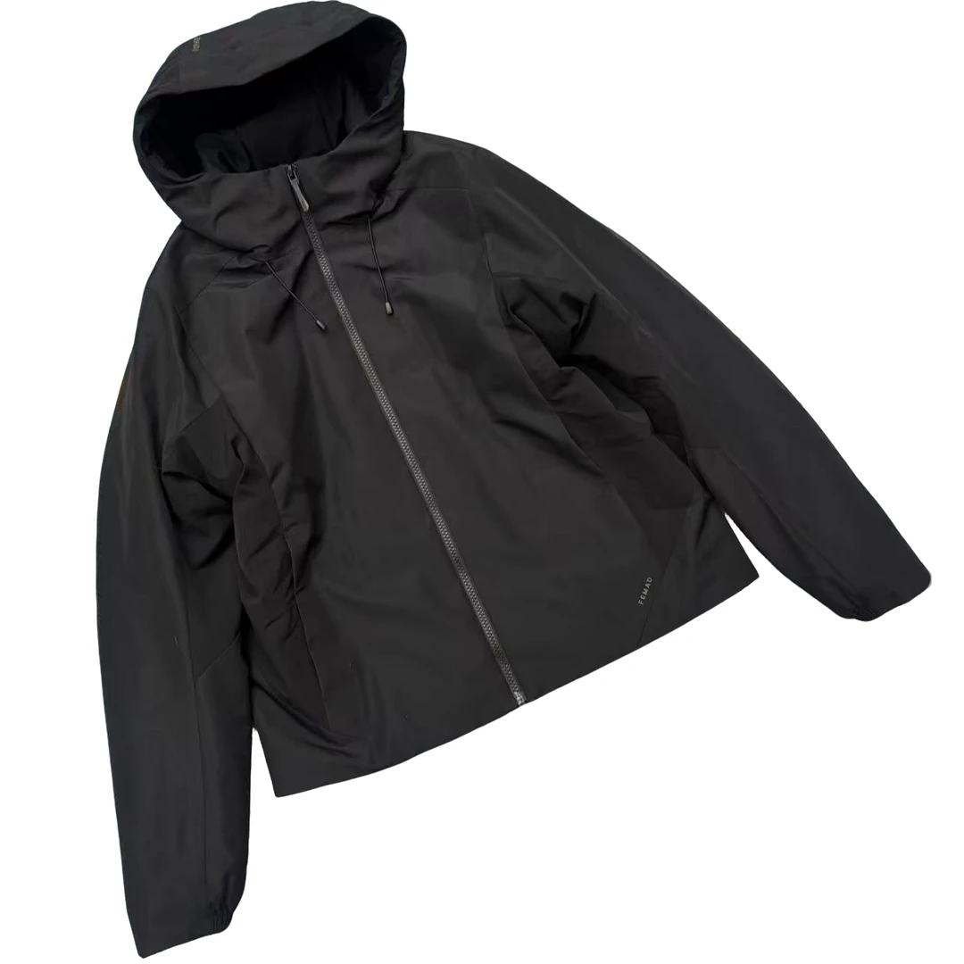 251336菲【麻尚】新款连帽厚棉服潮流休闲防风百搭