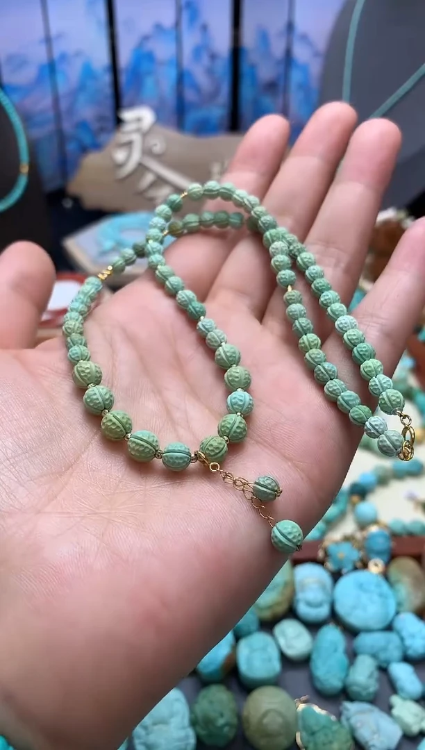 【闪购商品】绿松石颈饰18K金镶嵌金刚项链