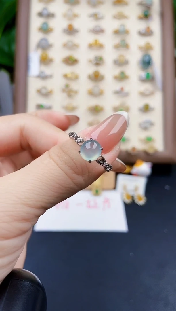 银S925镶嵌戒指翡翠12