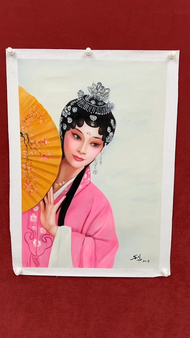 国画用****8刘用华油画90*60戏曲人物