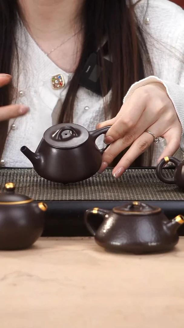 茶壶紫砂陈老师深井紫泥超精工石瓢150cc