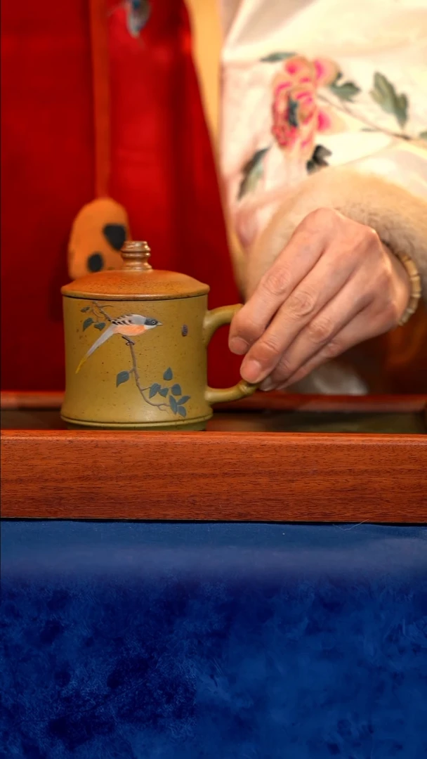 紫砂 宜兴紫砂 柴烧  盖杯