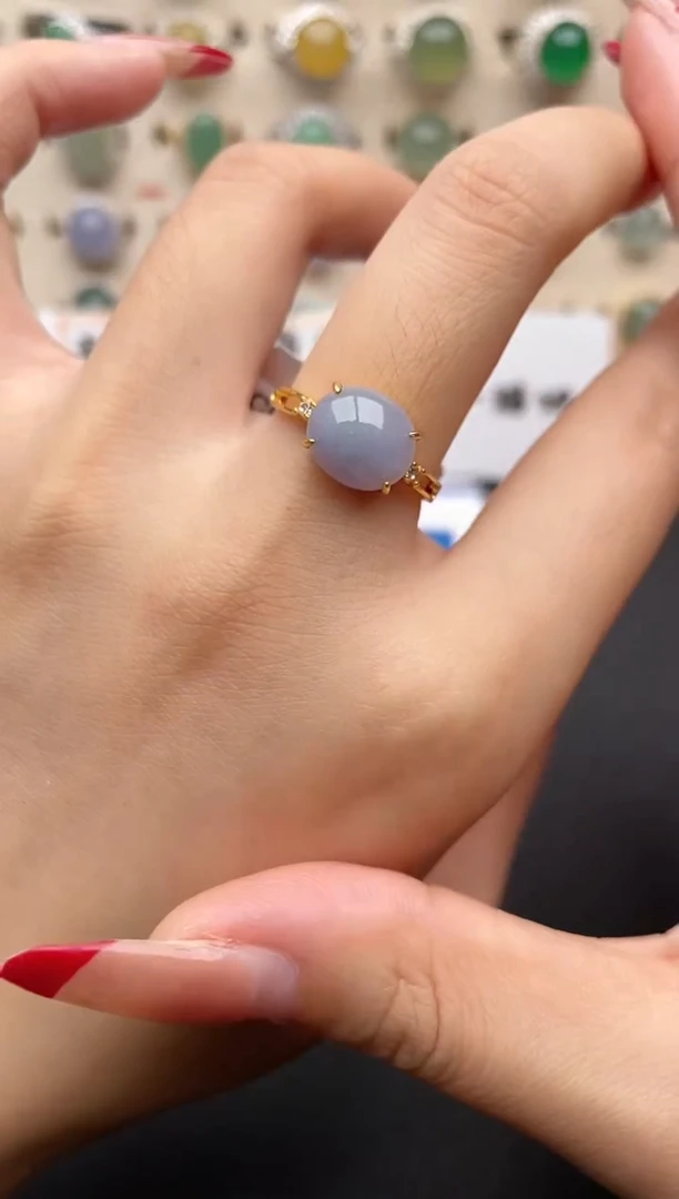 【闪购商品】翡翠戒指银S925镶嵌一物一证一礼盒