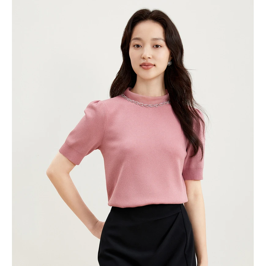 【风语轻凉】冰感针织珂莱蒂尔商场同款亲肤自在吸湿气木针织衫