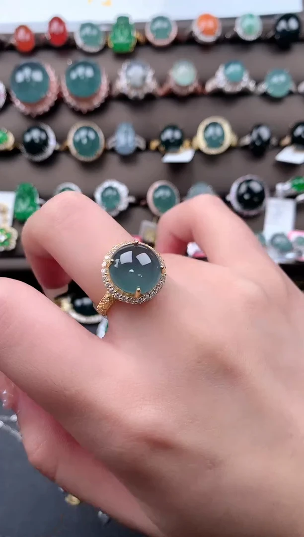 【闪购商品】翡翠戒指银S925镶嵌124141