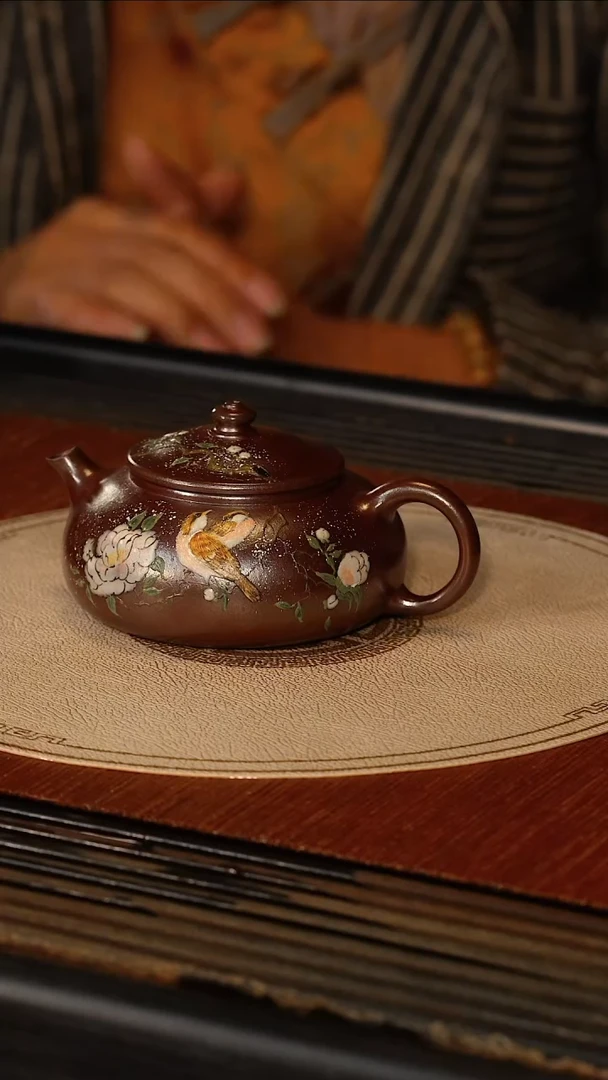 茶壶紫砂宜兴紫砂PQZ 黄金段柴烧 寒江