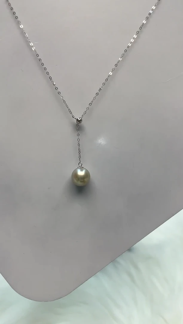 海水珍珠18K金镶嵌颈饰8-9