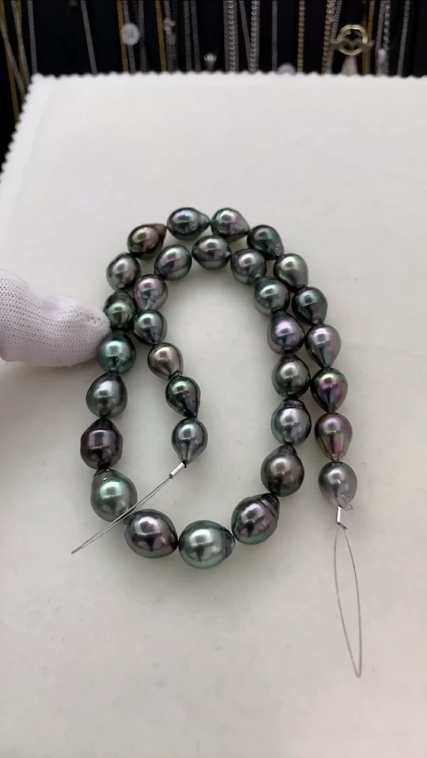 银S925镶嵌项链海水珍珠大溪地珍珠项链