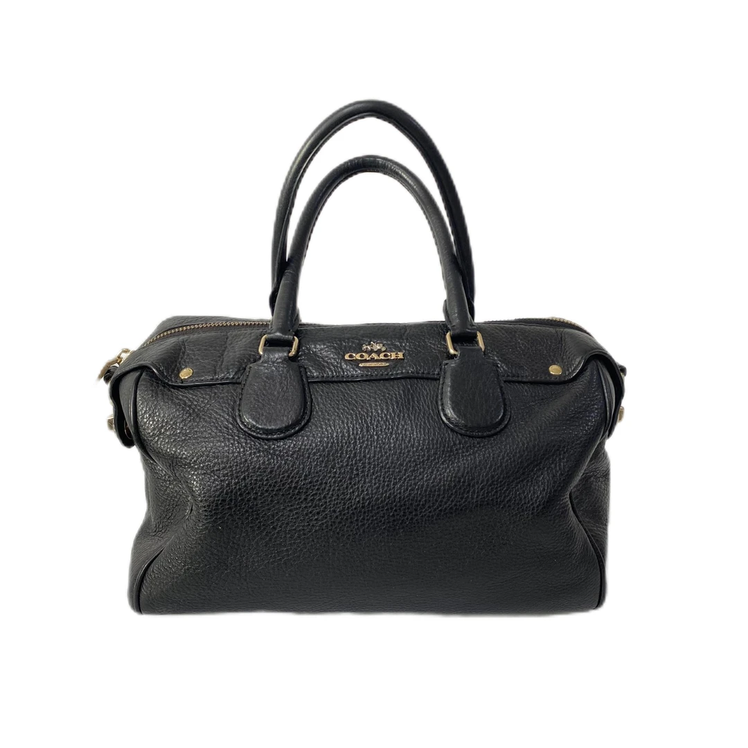 95新 COACH/蔻驰 黑色全皮波士顿单肩手提斜挎包 2501LQ082