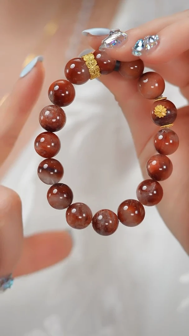 手串未镶嵌水晶D2877S 红兔毛水晶手串