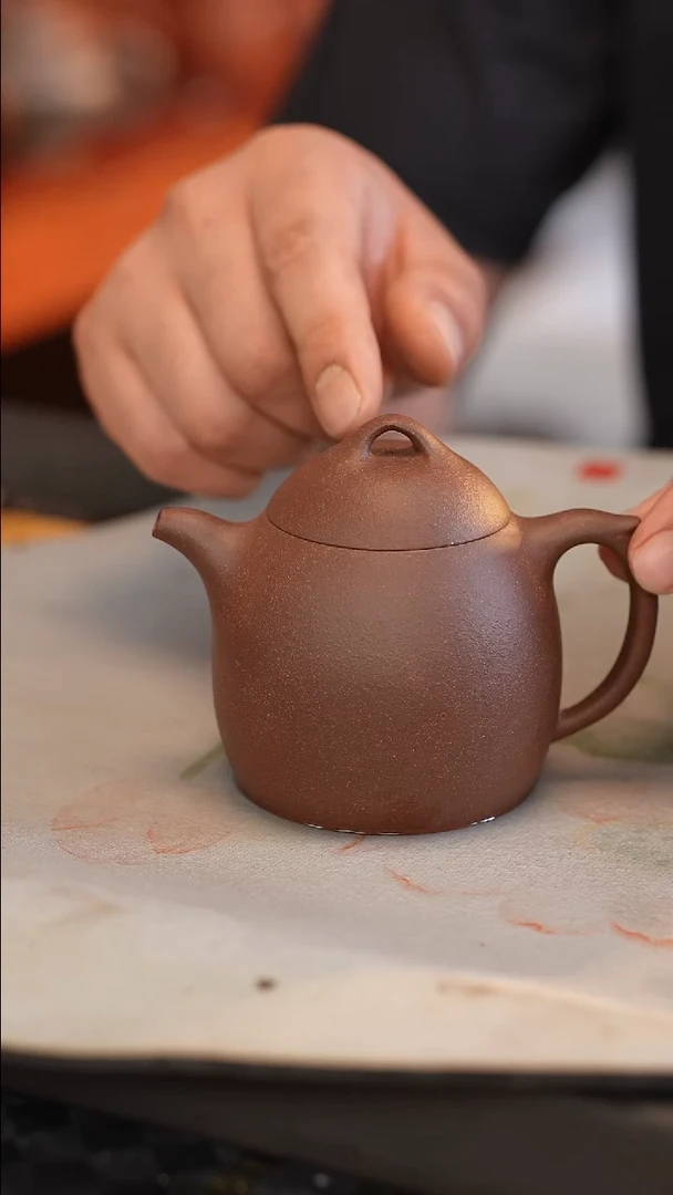 茶壶紫砂原矿手工制作宽口 220cc 秦权1半手工 紫泥