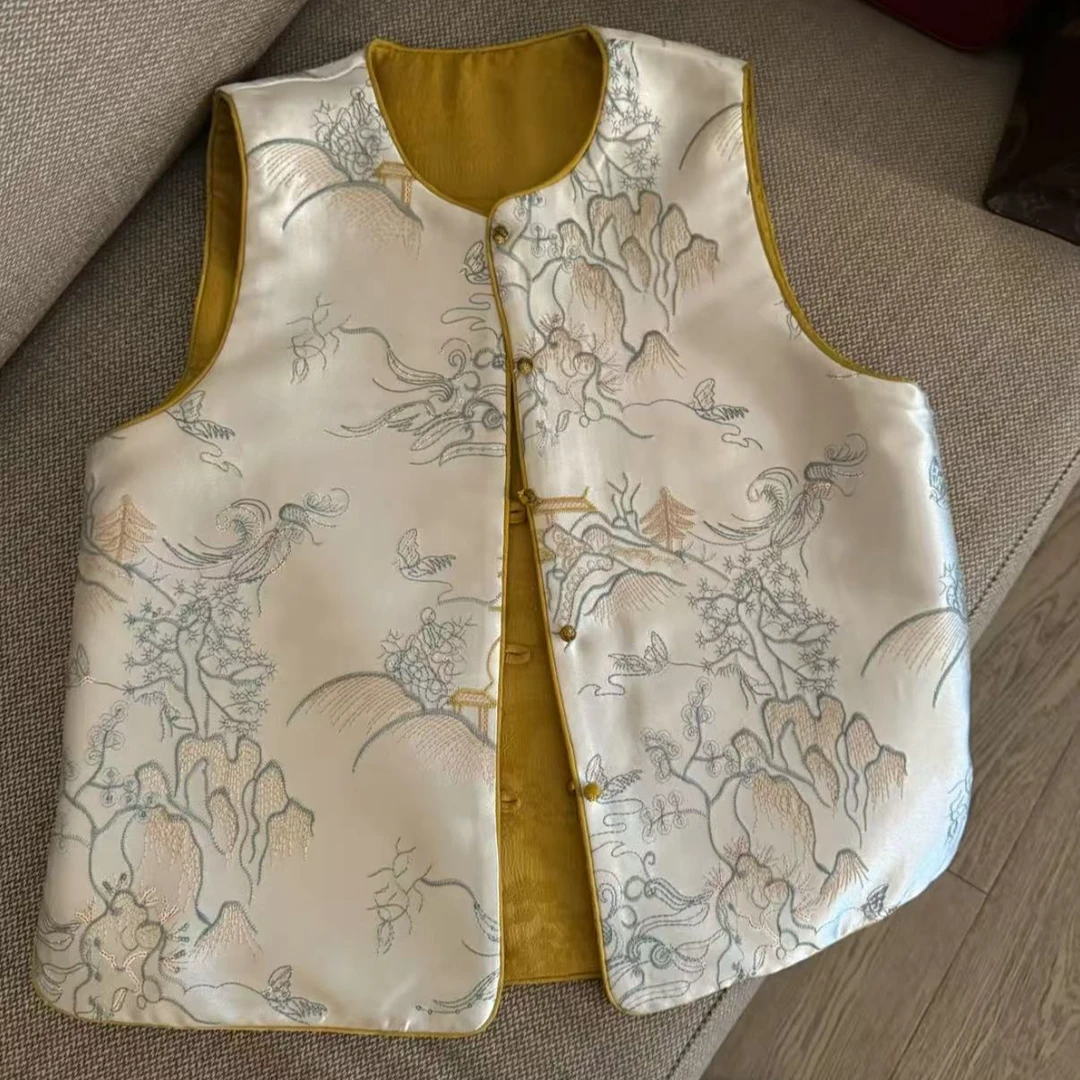 录上新春款双面新中式国风马甲2025A6567-倩倩