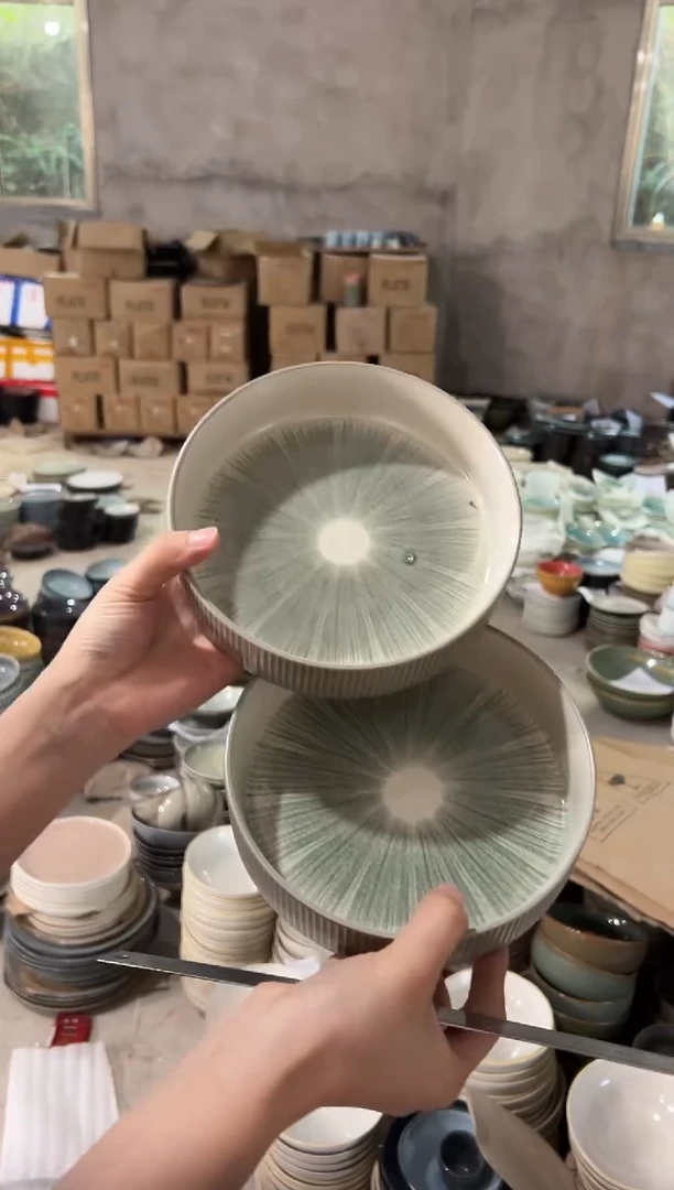 陶瓷外贸尾货瑕疵满20包邮X2 孤品深盘重瑕