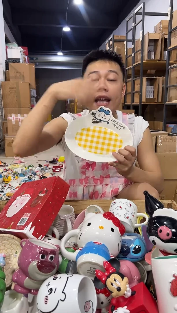 瓷片原盒小八格子餐盘